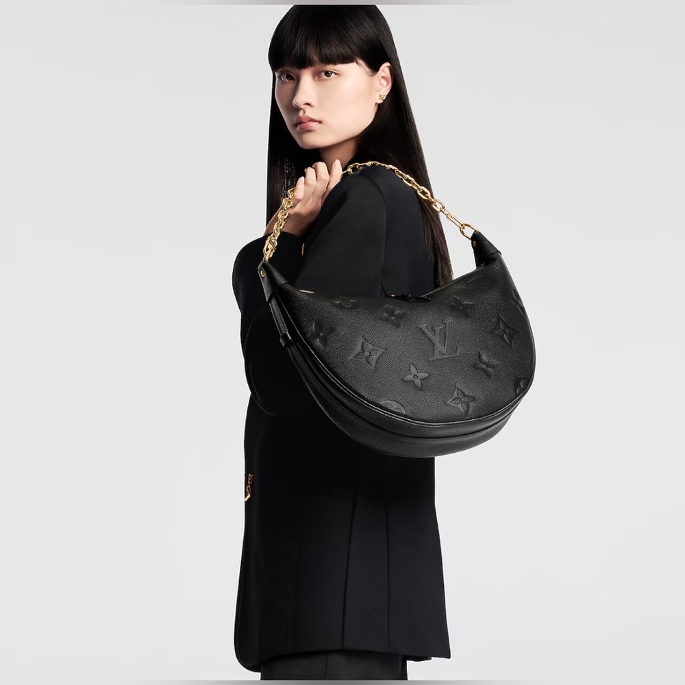 Louis Vuitton Loop Hobo Black Leather Crossbody Shoulder Bag - Picture 1 of 16